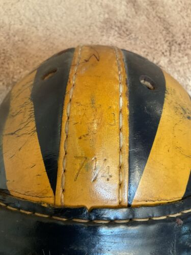 MacGregor Authentic H612 Leather Suspension Football Helmet Michigan Wolverines? Sports Mem, Cards & Fan Shop:Fan Apparel & Souvenirs:Football-NFL MacGregor