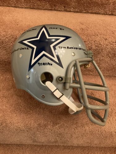 Bob Lilly Autographed Stats TK2 Dallas Cowboys Football Helmet Authentic Paint Sports Mem, Cards & Fan Shop:Fan Apparel & Souvenirs:Football-NFL Riddell