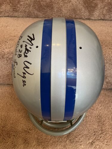 Riddell Kra-Lite RK2 Football Helmet 1967 Detroit Lions Mike Weger Autographed Sports Mem, Cards & Fan Shop:Fan Apparel & Souvenirs:Football-NFL Riddell   