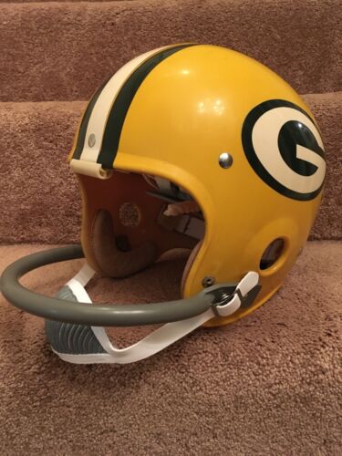 Vintage Riddell 1971 Kra-Lite TK2 Football Helmet Green Bay Packers Bart Starr Sports Mem, Cards & Fan Shop:Fan Apparel & Souvenirs:Football-NFL Riddell