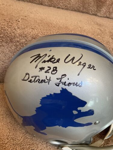 Riddell Kra-Lite RK2 Football Helmet 1967 Detroit Lions Mike Weger Autographed Sports Mem, Cards & Fan Shop:Fan Apparel & Souvenirs:Football-NFL Riddell