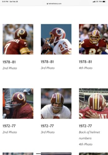 Rawlings Washington Redskins 1978? Large Football Helmet BD-9 Mask Sports Mem, Cards & Fan Shop:Autographs-Original:Football-NFL:Helmets WESTBROOKSPORTSCARDS