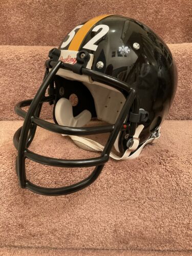Vintage RARE Rawlings HND-9 Football Helmet Pittsburgh Steelers Mike Webster Sports Mem, Cards & Fan Shop:Fan Apparel & Souvenirs:Football-NFL Rawlings