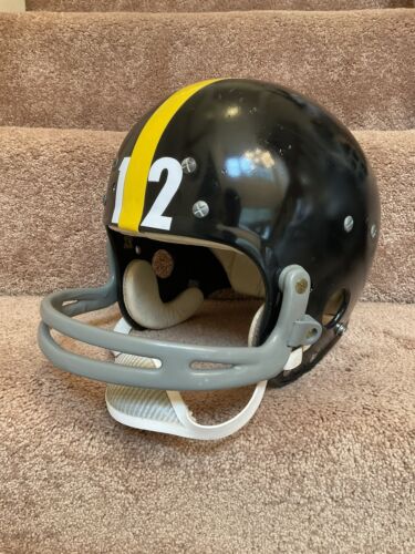 Vintage RARE Rawlings HND-9 Football Helmet Pittsburgh Steelers Terry Bradshaw Sports Mem, Cards & Fan Shop:Fan Apparel & Souvenirs:Football-NFL Rawlings
