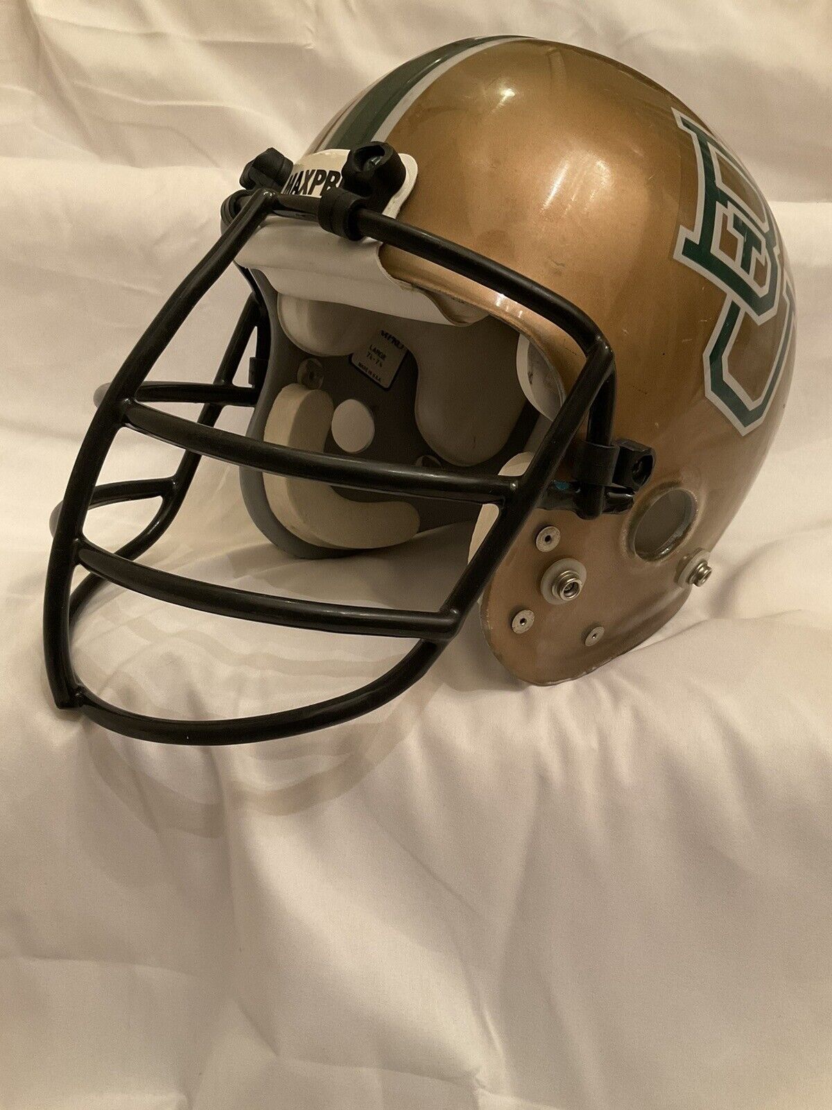 Maxpro Baylor Bears 1986 Game Used Clear Shell Football Helmet Rare Sports Mem, Cards & Fan Shop:Autographs-Original:Football-NFL:Helmets WESTBROOKSPORTSCARDS