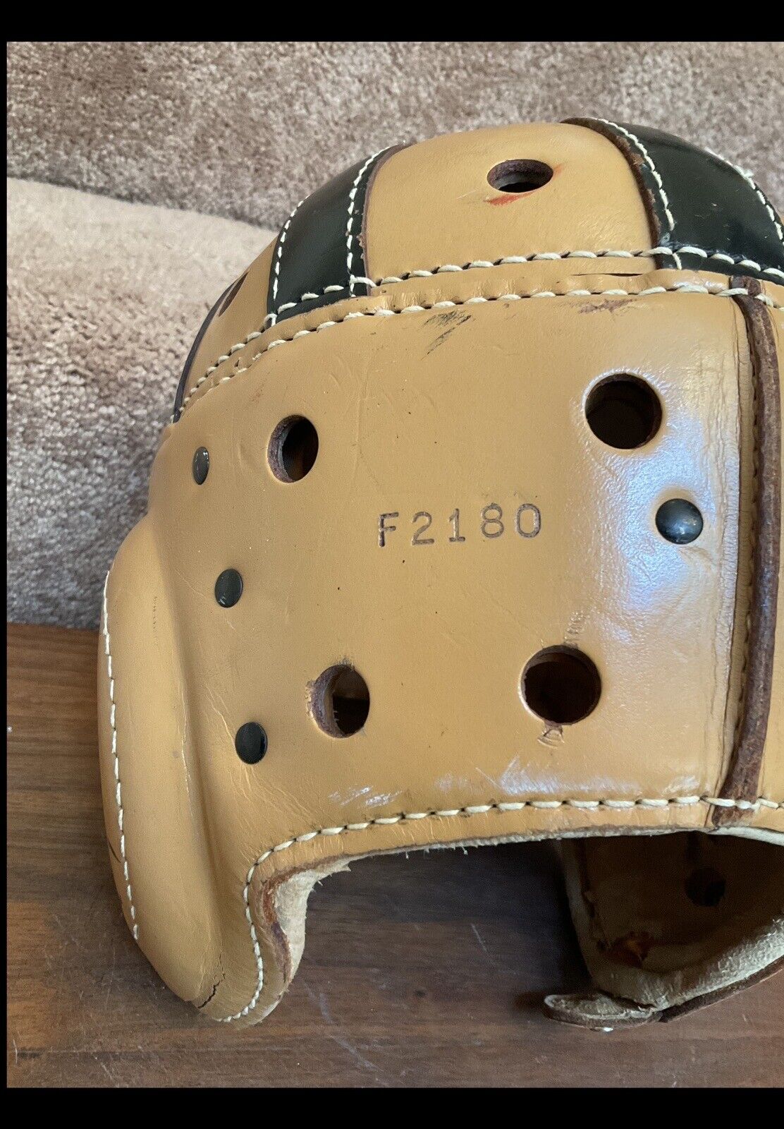 Original Rawlings Authentic F2180 Leather Suspension Football Helmet Size 7 1/8 Sports Mem, Cards & Fan Shop:Fan Apparel & Souvenirs:Football-NFL Rawlings