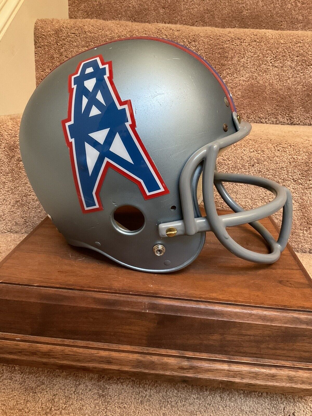 Original Vintage Wilson Football Helmet Custom 1969 - 1970 Houston Oilers Sports Mem, Cards & Fan Shop:Fan Apparel & Souvenirs:Football-NFL Wilson   