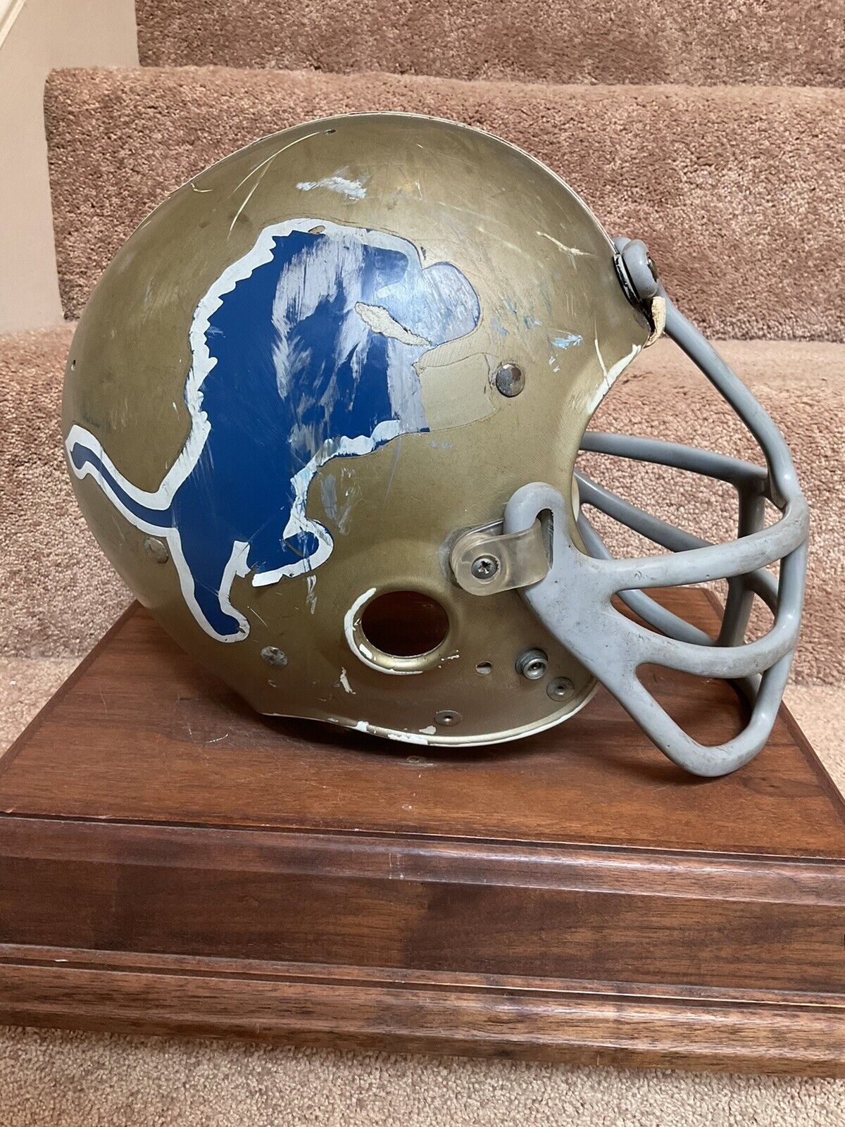 Vintage Game Used Riddell Kra-Lite-8 Suspension Football Helmet Detroit Lions Sports Mem, Cards & Fan Shop:Fan Apparel & Souvenirs:Football-NFL Riddell