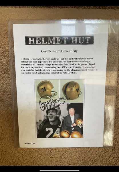 Pete Dawkins Autographed Riddell RT Suspension Football Helmet 1958 Heisman Sports Mem, Cards & Fan Shop:Autographs-Original:Football-NFL:Helmets WESTBROOKSPORTSCARDS   