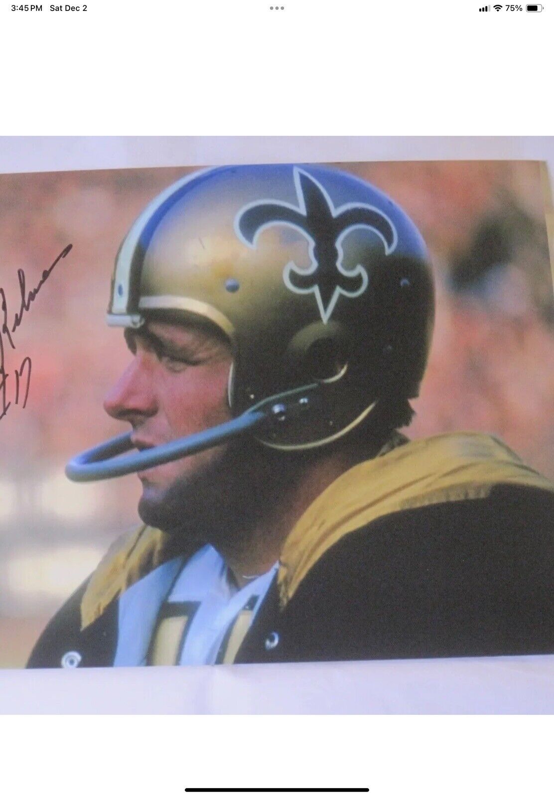 Vintage Riddell Kra-Lite-8 TK2 Football Helmet 1970 New Orleans Saints Kilmer Sports Mem, Cards & Fan Shop:Fan Apparel & Souvenirs:Football-NFL Riddell   