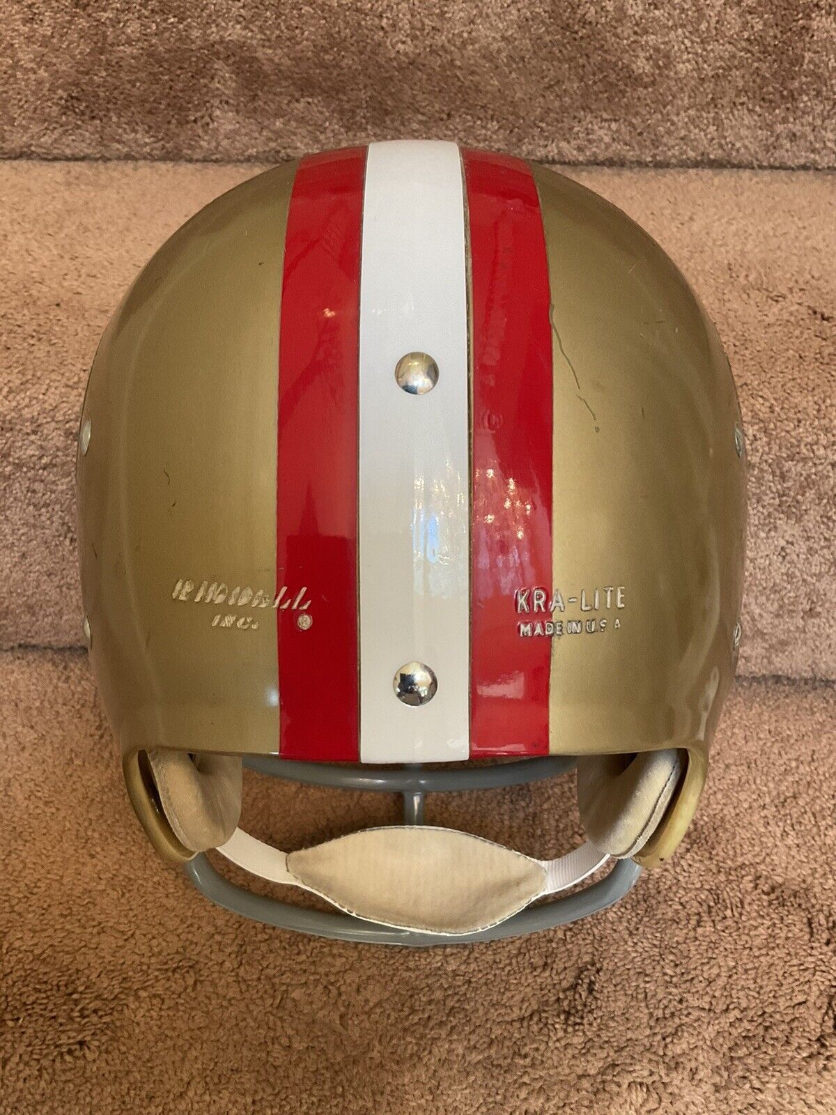 Vintage Riddell Kra-Lite TK2 Football Helmet 1971 San Francisco 49ers NOP Mask Sports Mem, Cards & Fan Shop:Fan Apparel & Souvenirs:Football-NFL Riddell