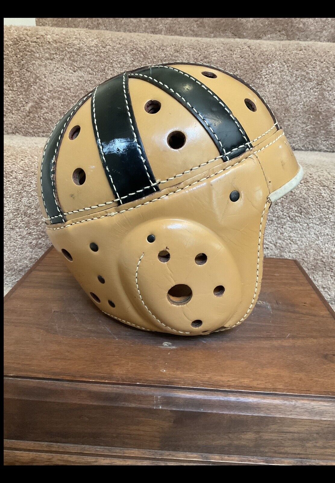 Original Rawlings Authentic F2180 Leather Suspension Football Helmet Size 7 1/8 Sports Mem, Cards & Fan Shop:Fan Apparel & Souvenirs:Football-NFL Rawlings