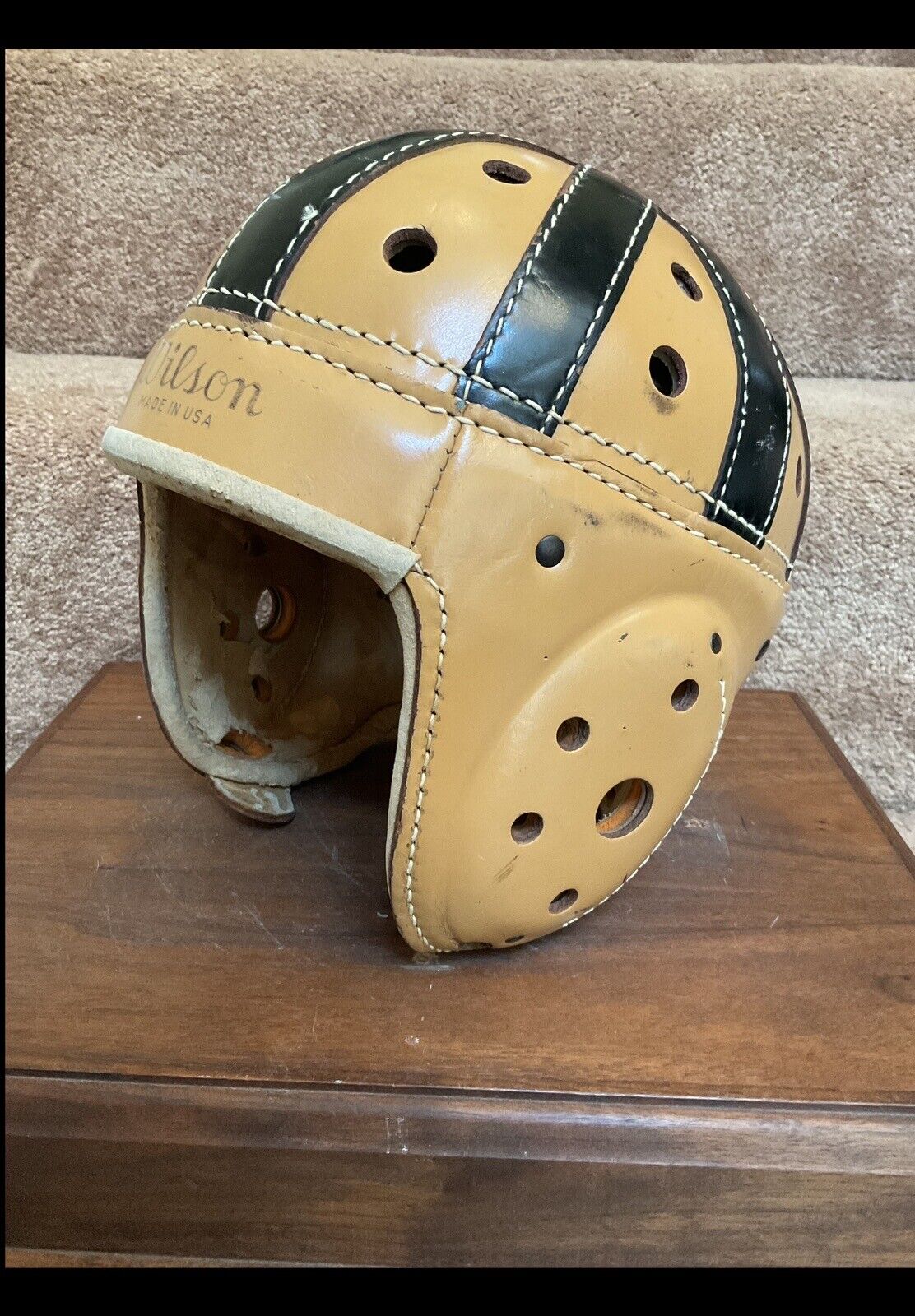Original Rawlings Authentic F2180 Leather Suspension Football Helmet Size 7 1/8 Sports Mem, Cards & Fan Shop:Fan Apparel & Souvenirs:Football-NFL Rawlings