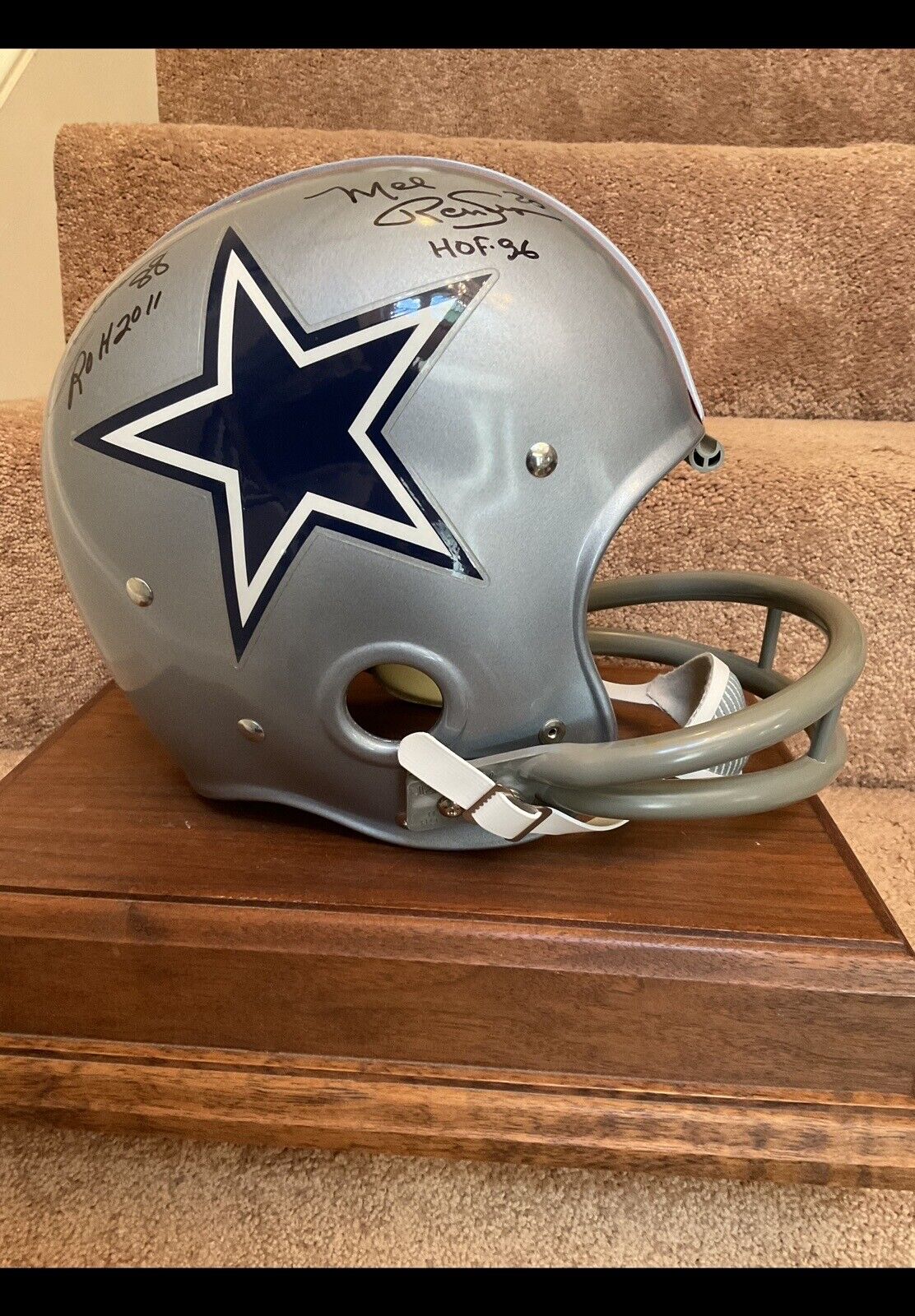 Riddell Kra-Lite Football Helmet-1976 Dallas Cowboys Autographed Renfro Pearson Sports Mem, Cards & Fan Shop:Autographs-Original:Football-NFL:Helmets WESTBROOKSPORTSCARDS