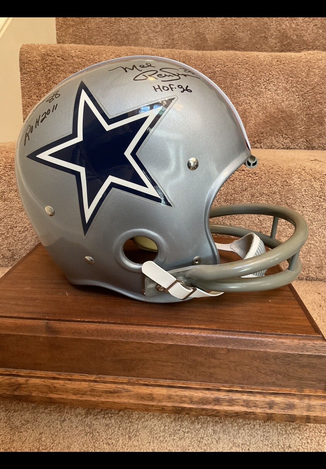 Riddell Kra-Lite Football Helmet-1976 Dallas Cowboys Autographed Renfro Pearson Sports Mem, Cards & Fan Shop:Autographs-Original:Football-NFL:Helmets WESTBROOKSPORTSCARDS   