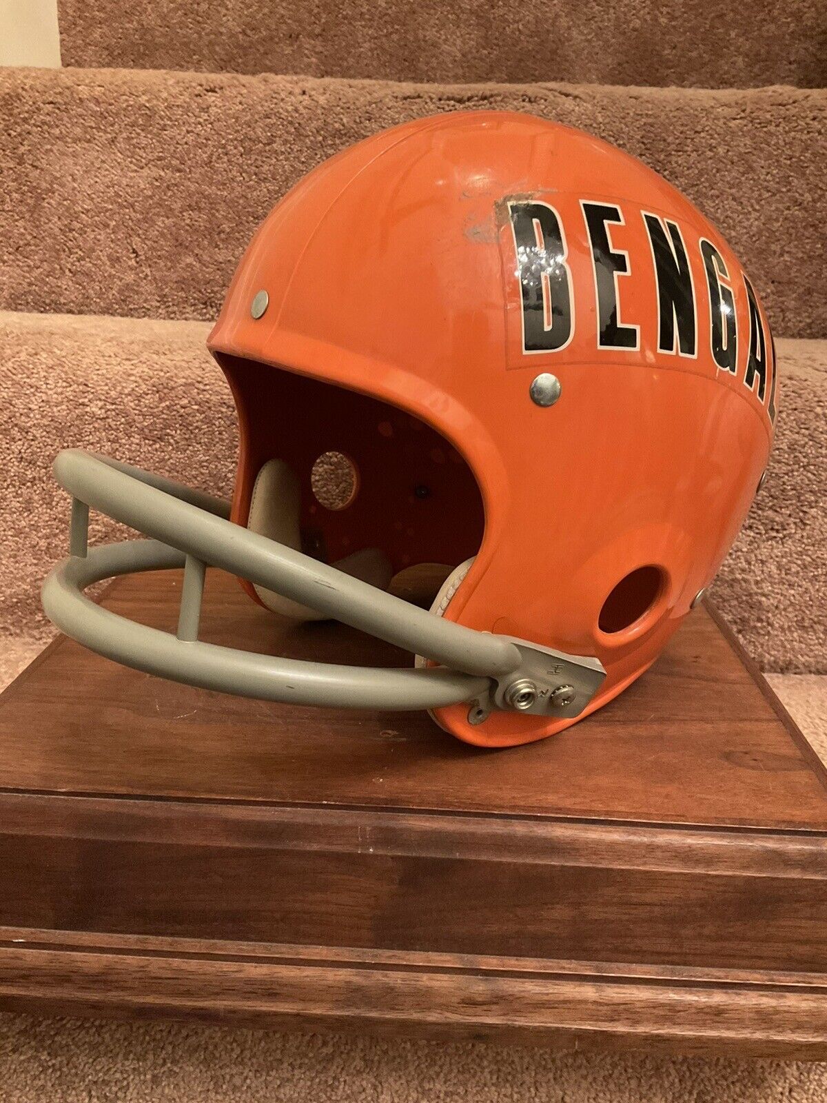 Original Riddell 1970 Cincinnati Bengals Kra-Lite TK2 Game Football Helmet Rare Sports Mem, Cards & Fan Shop:Fan Apparel & Souvenirs:Football-NFL Riddell