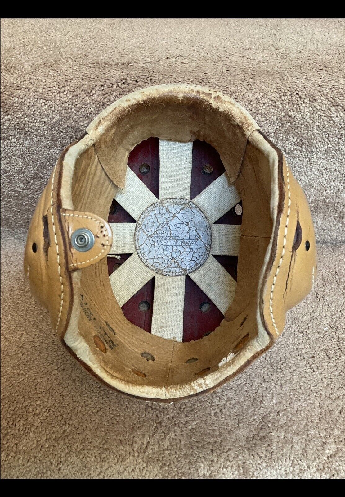 Original Rawlings Authentic F2180 Leather Suspension Football Helmet Size 7 1/8 Sports Mem, Cards & Fan Shop:Fan Apparel & Souvenirs:Football-NFL Rawlings