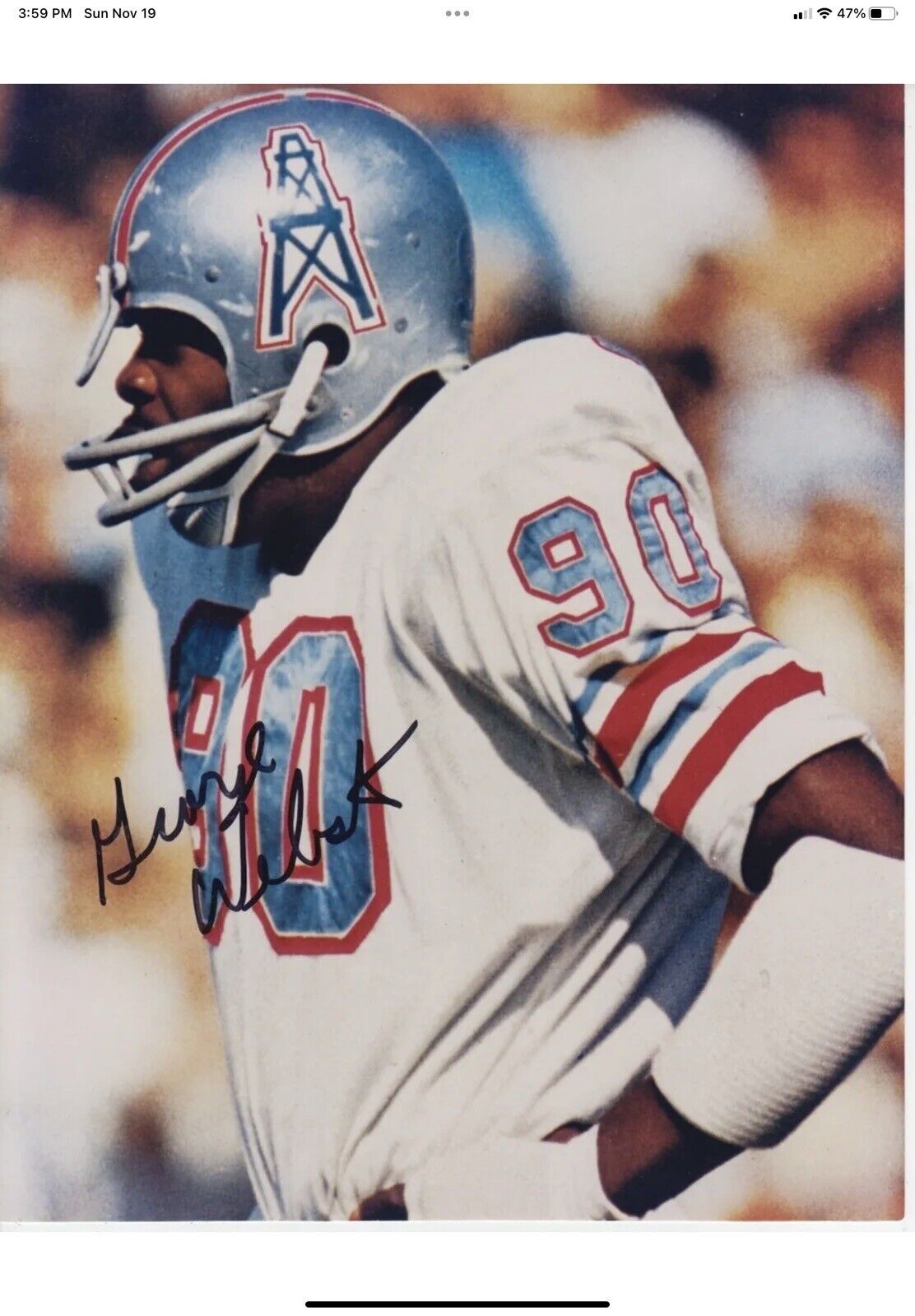 Original Vintage Wilson Football Helmet Custom 1969 - 1970 Houston Oilers NJOP Sports Mem, Cards & Fan Shop:Fan Apparel & Souvenirs:Football-NFL Wilson   