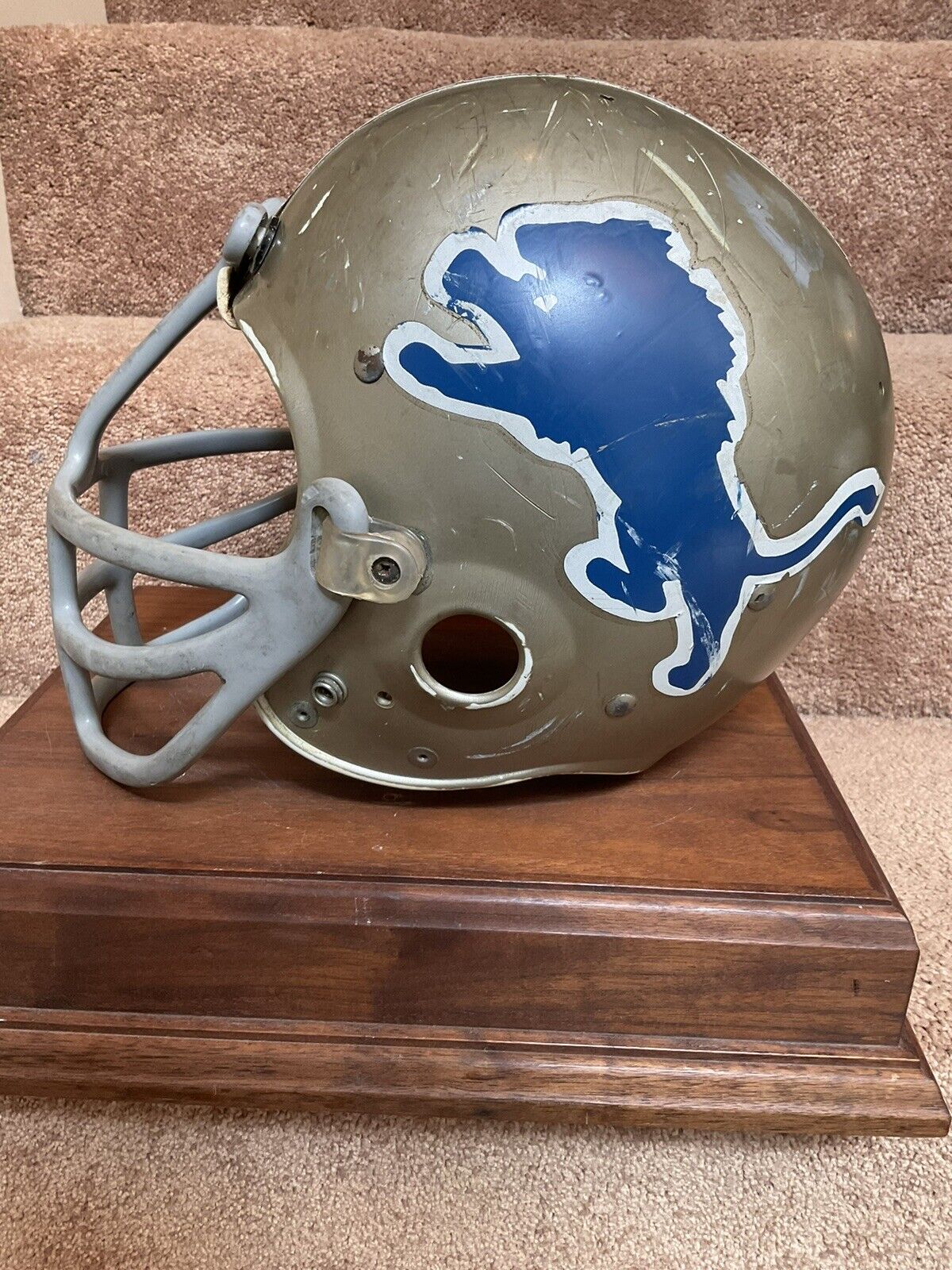 Vintage Game Used Riddell Kra-Lite-8 Suspension Football Helmet Detroit Lions Sports Mem, Cards & Fan Shop:Fan Apparel & Souvenirs:Football-NFL Riddell