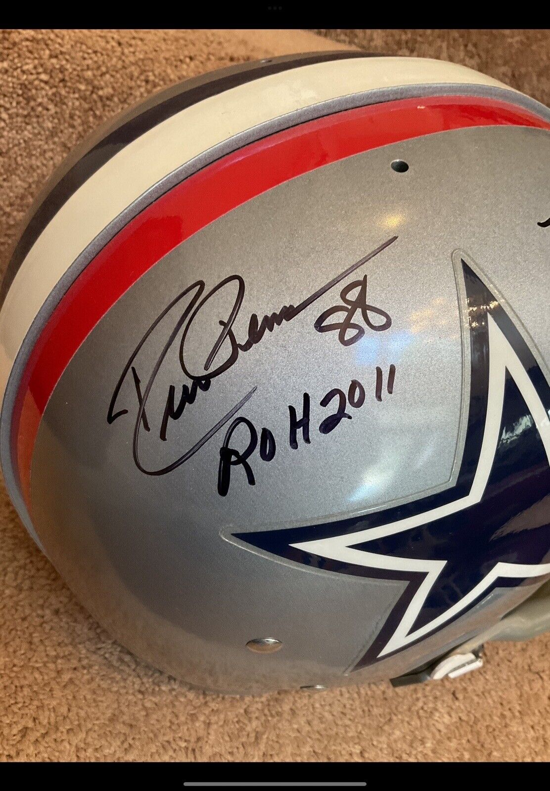 Riddell Kra-Lite Football Helmet-1976 Dallas Cowboys Autographed Renfro Pearson Sports Mem, Cards & Fan Shop:Autographs-Original:Football-NFL:Helmets WESTBROOKSPORTSCARDS