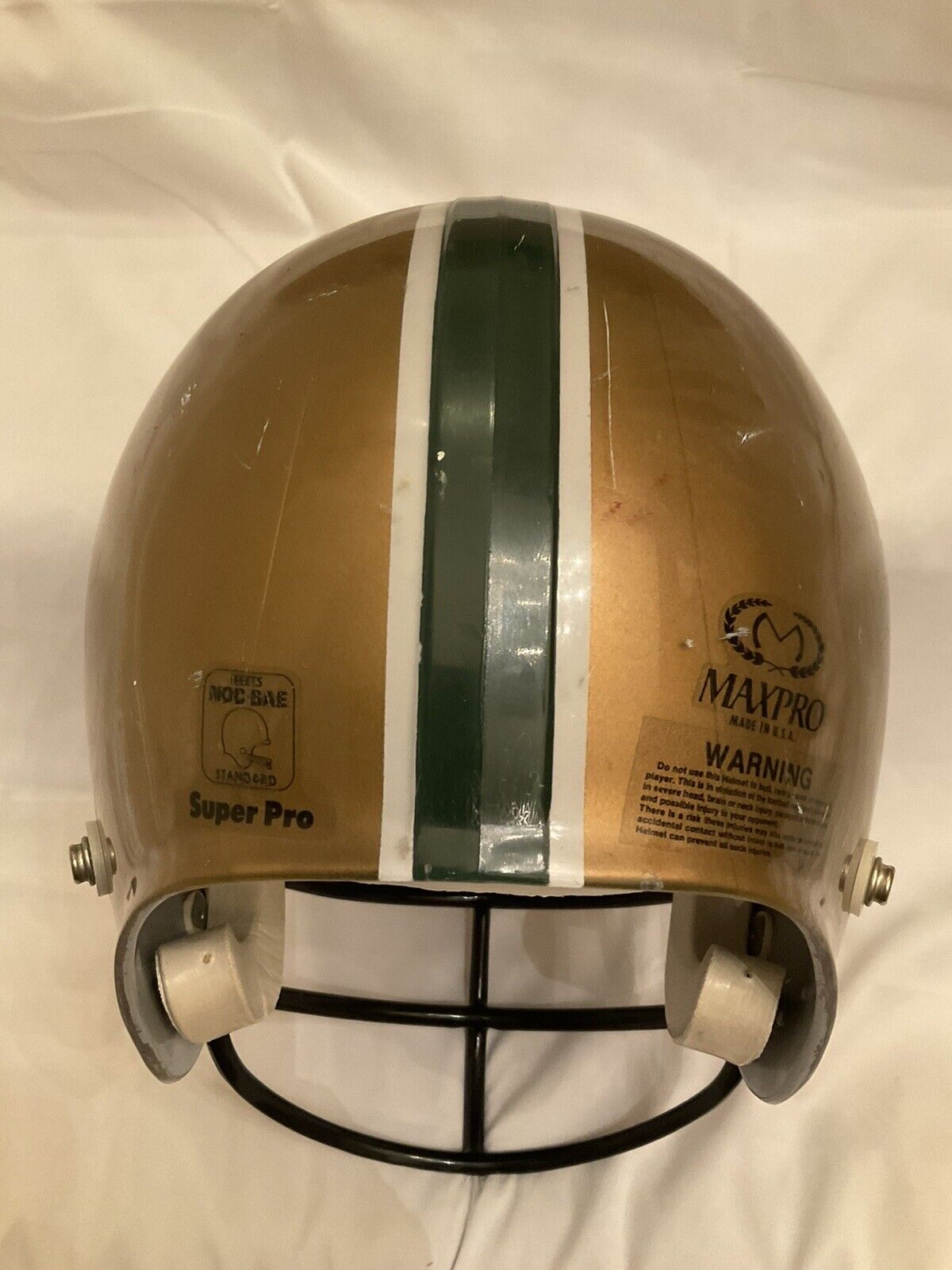 Maxpro Baylor Bears 1986 Game Used Clear Shell Football Helmet Rare Sports Mem, Cards & Fan Shop:Autographs-Original:Football-NFL:Helmets WESTBROOKSPORTSCARDS