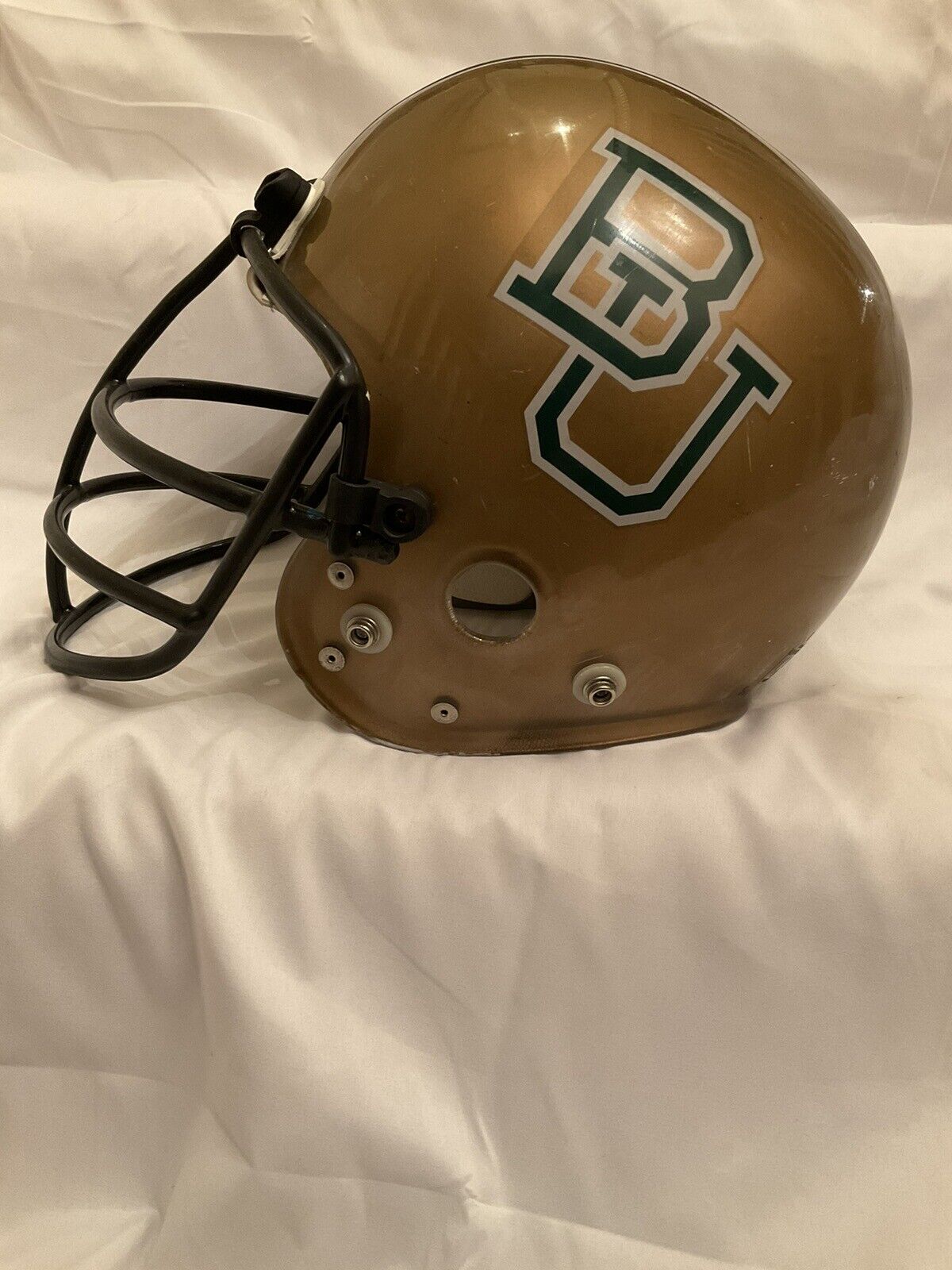 Maxpro Baylor Bears 1986 Game Used Clear Shell Football Helmet Rare Sports Mem, Cards & Fan Shop:Autographs-Original:Football-NFL:Helmets WESTBROOKSPORTSCARDS   