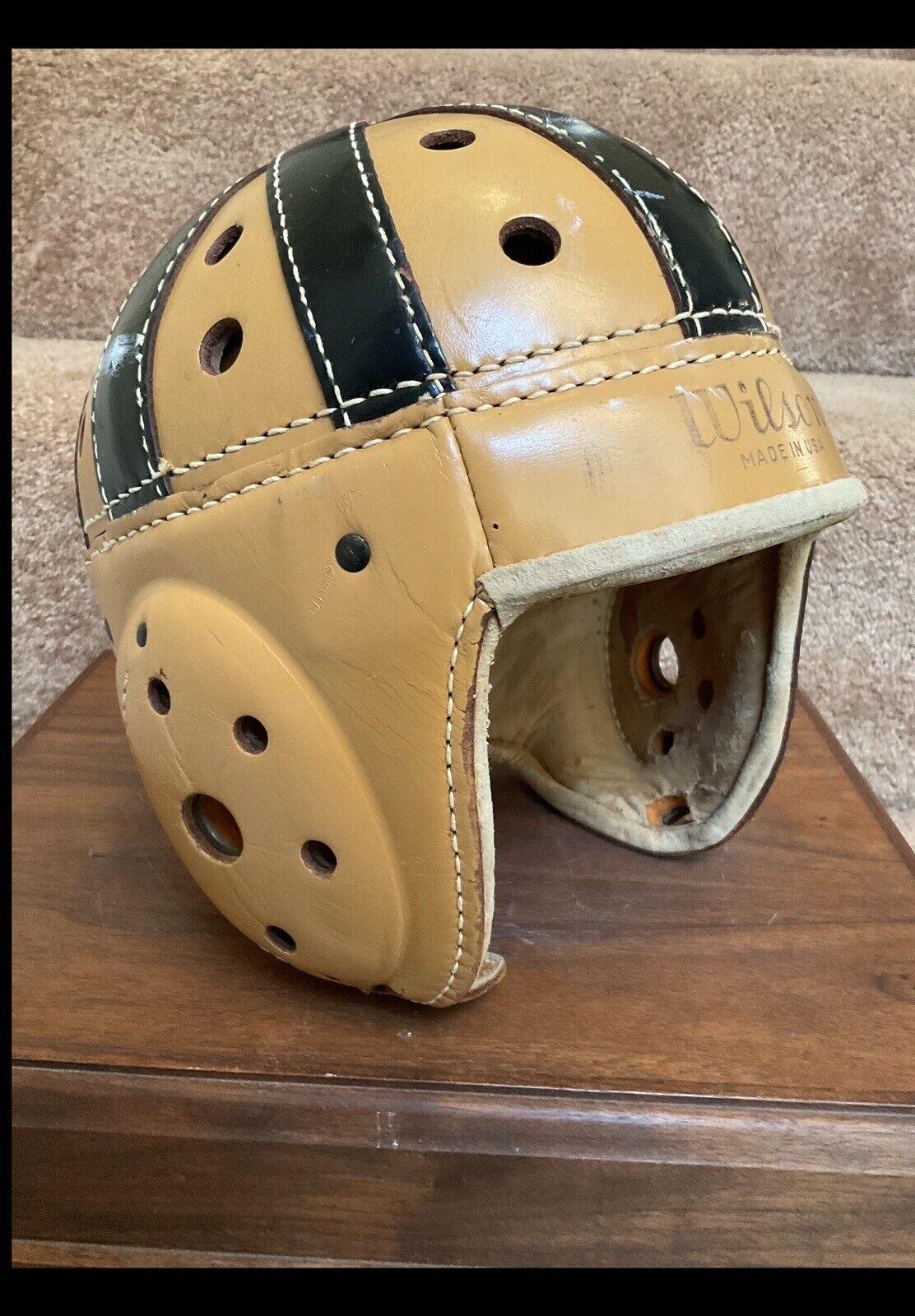Original Rawlings Authentic F2180 Leather Suspension Football Helmet Size 7 1/8 Sports Mem, Cards & Fan Shop:Fan Apparel & Souvenirs:Football-NFL Rawlings