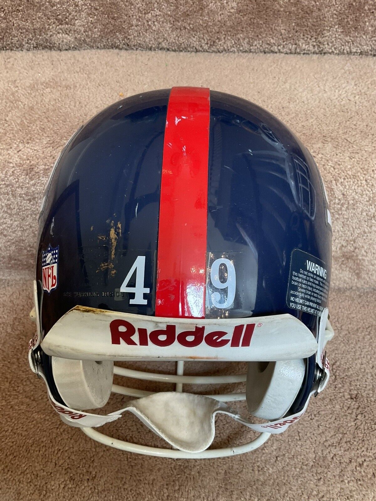 1988 New York Giants Vintage Riddell VSR-1 Game Used Football Helmet Sports Mem, Cards & Fan Shop:Fan Apparel & Souvenirs:Football-NFL Riddell