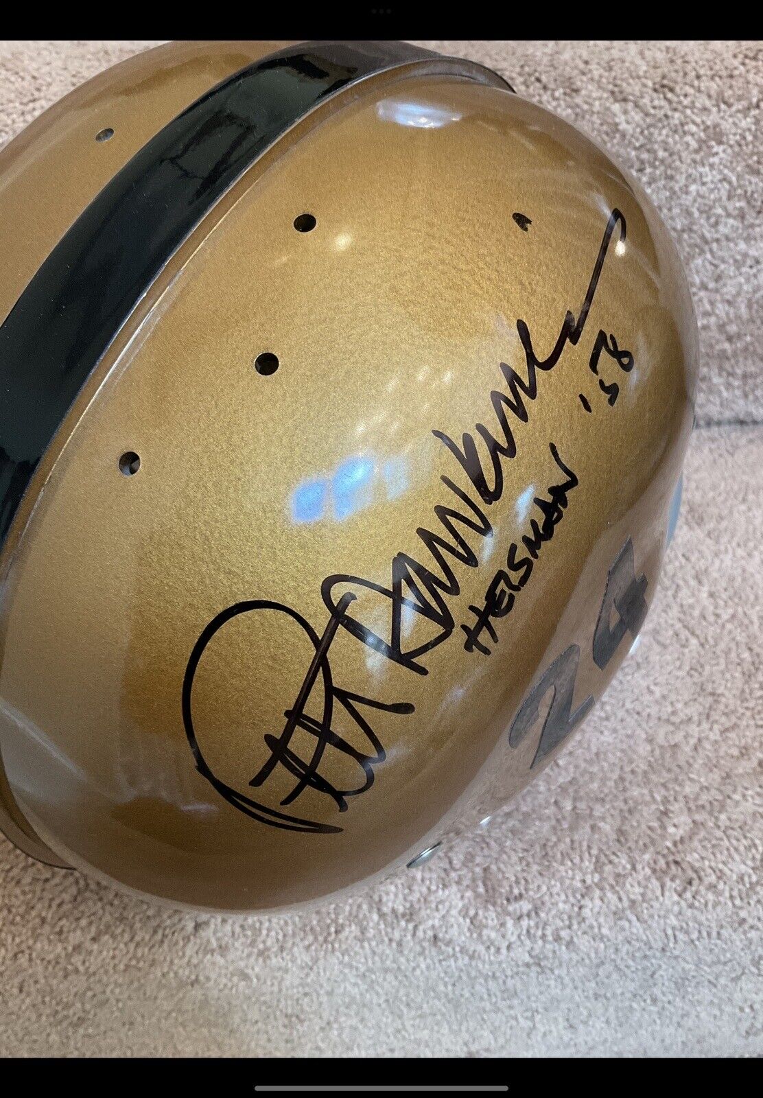 Pete Dawkins Autographed Riddell RT Suspension Football Helmet 1958 Heisman Sports Mem, Cards & Fan Shop:Autographs-Original:Football-NFL:Helmets WESTBROOKSPORTSCARDS