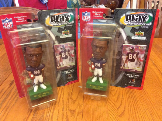 2 Randy Moss ROY 2001 Playmaker Limited Edition Bobble Heads Minnesota Vikings Sports Mem, Cards & Fan Shop:Fan Apparel & Souvenirs:Football-NFL WESTBROOKSPORTSCARDS