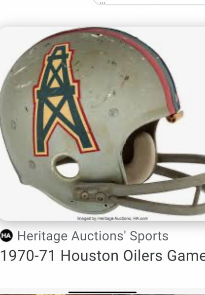 Original Vintage Wilson Football Helmet Custom 1969 - 1970 Houston Oilers NJOP Sports Mem, Cards & Fan Shop:Fan Apparel & Souvenirs:Football-NFL Wilson   