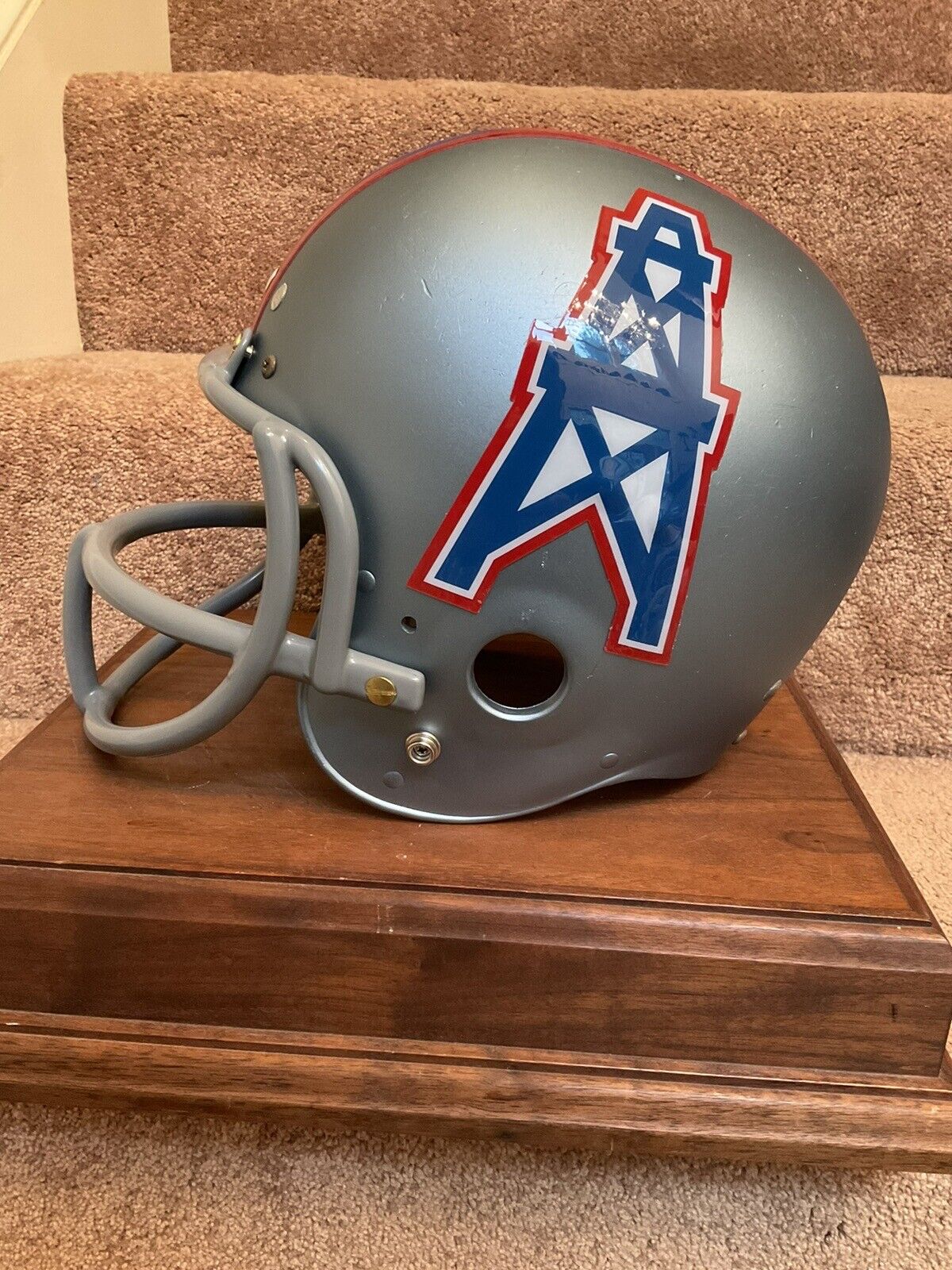 Original Vintage Wilson Football Helmet Custom 1969 - 1970 Houston Oilers Sports Mem, Cards & Fan Shop:Fan Apparel & Souvenirs:Football-NFL Wilson