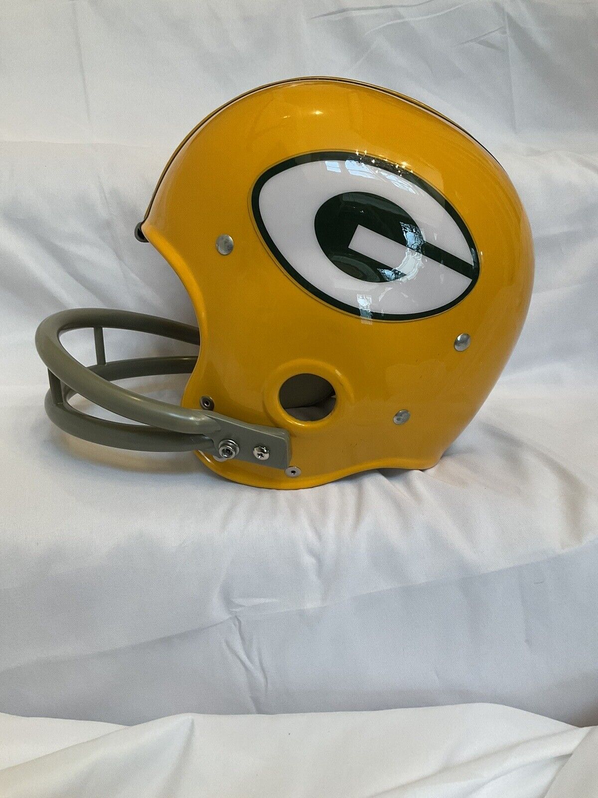 Vintage RIDDell RK4 Style Green Bay Packers Football Helmet Paul Hornung Sports Mem, Cards & Fan Shop:Game Used Memorabilia:Football-NFL:Helmet WESTBROOKSPORTSCARDS