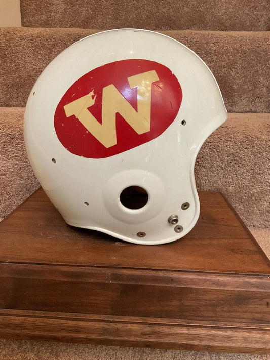 Vintage Wisconsin Badgers Game Used 1971 Riddell Micro-Fit Football Helmet Sports Mem, Cards & Fan Shop:Fan Apparel & Souvenirs:College-NCAA Riddell