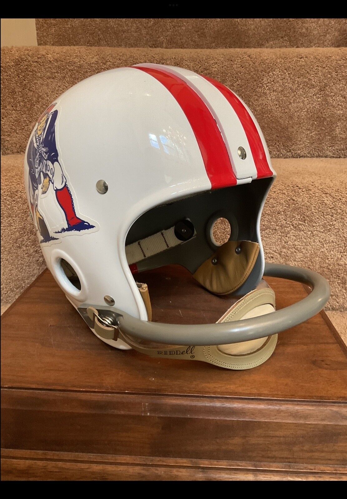 Riddell Kra-Lite RK4 Suspension Football Helmet 1961 Boston Patriots Jaw Pads! Sports Mem, Cards & Fan Shop:Fan Apparel & Souvenirs:Football-NFL Riddell   