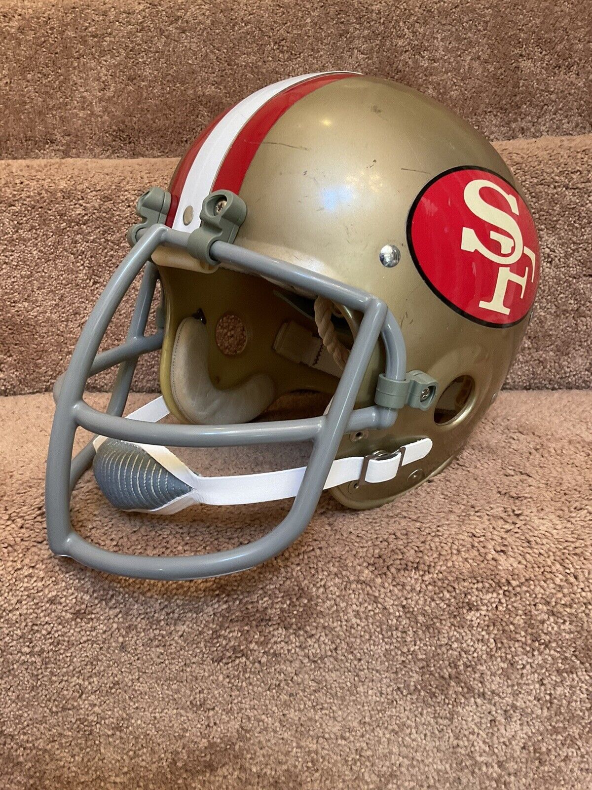 Vintage Riddell Kra-Lite TK2 Football Helmet 1971 San Francisco 49ers NOP Mask Sports Mem, Cards & Fan Shop:Fan Apparel & Souvenirs:Football-NFL Riddell
