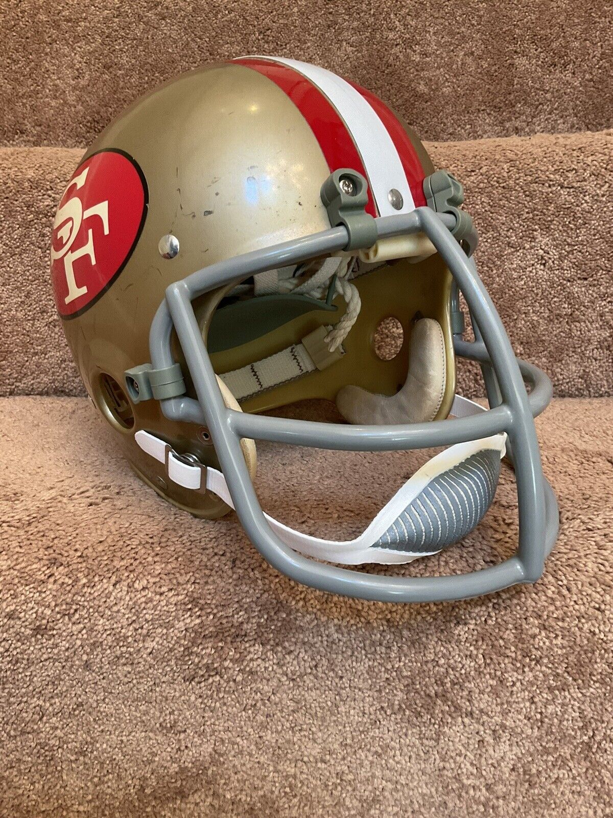 Vintage Riddell Kra-Lite TK2 Football Helmet 1971 San Francisco 49ers NOP Mask Sports Mem, Cards & Fan Shop:Fan Apparel & Souvenirs:Football-NFL Riddell