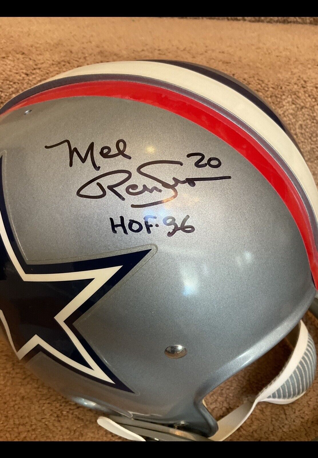 Riddell Kra-Lite Football Helmet-1976 Dallas Cowboys Autographed Renfro Pearson Sports Mem, Cards & Fan Shop:Autographs-Original:Football-NFL:Helmets WESTBROOKSPORTSCARDS