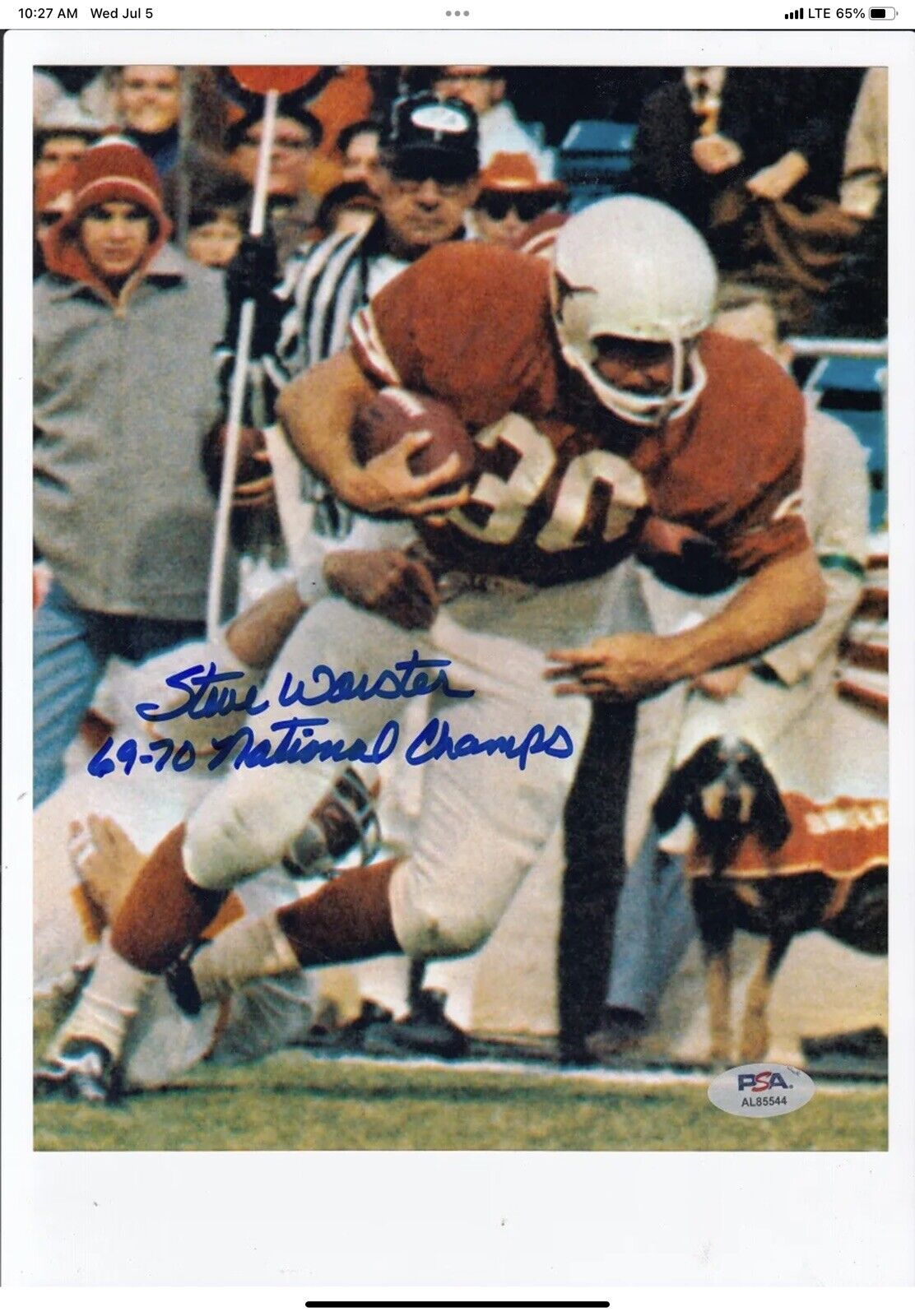 Vintage 1969 Wilson Football Helmet Custom Texas Longhorns National Championship Sports Mem, Cards & Fan Shop:Fan Apparel & Souvenirs:Football-NFL Wilson
