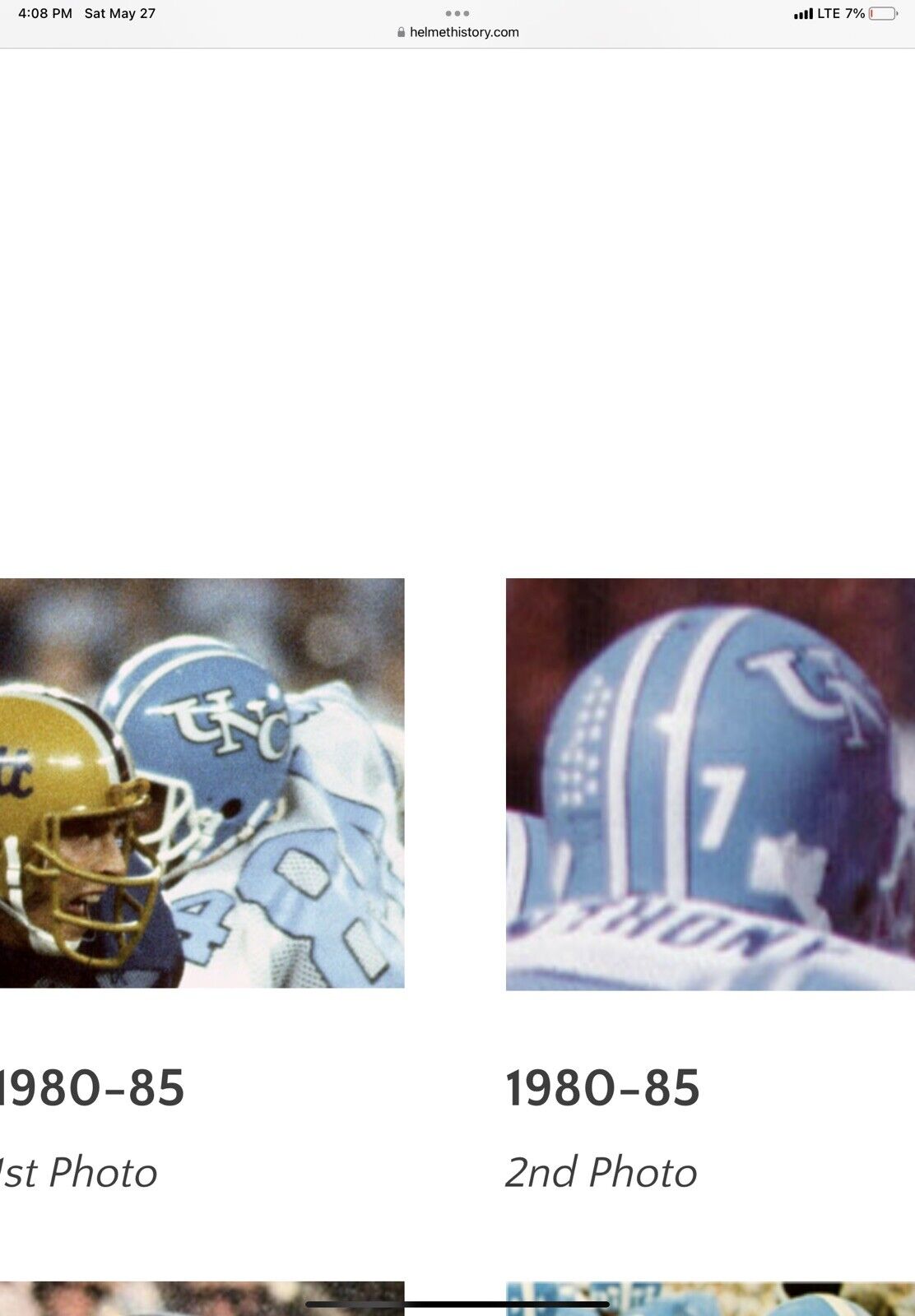 Vintage North Carolina Tar Heels Game Used 1981 Riddell PAC-3 Football Helmet Sports Mem, Cards & Fan Shop:Fan Apparel & Souvenirs:College-NCAA Riddell   