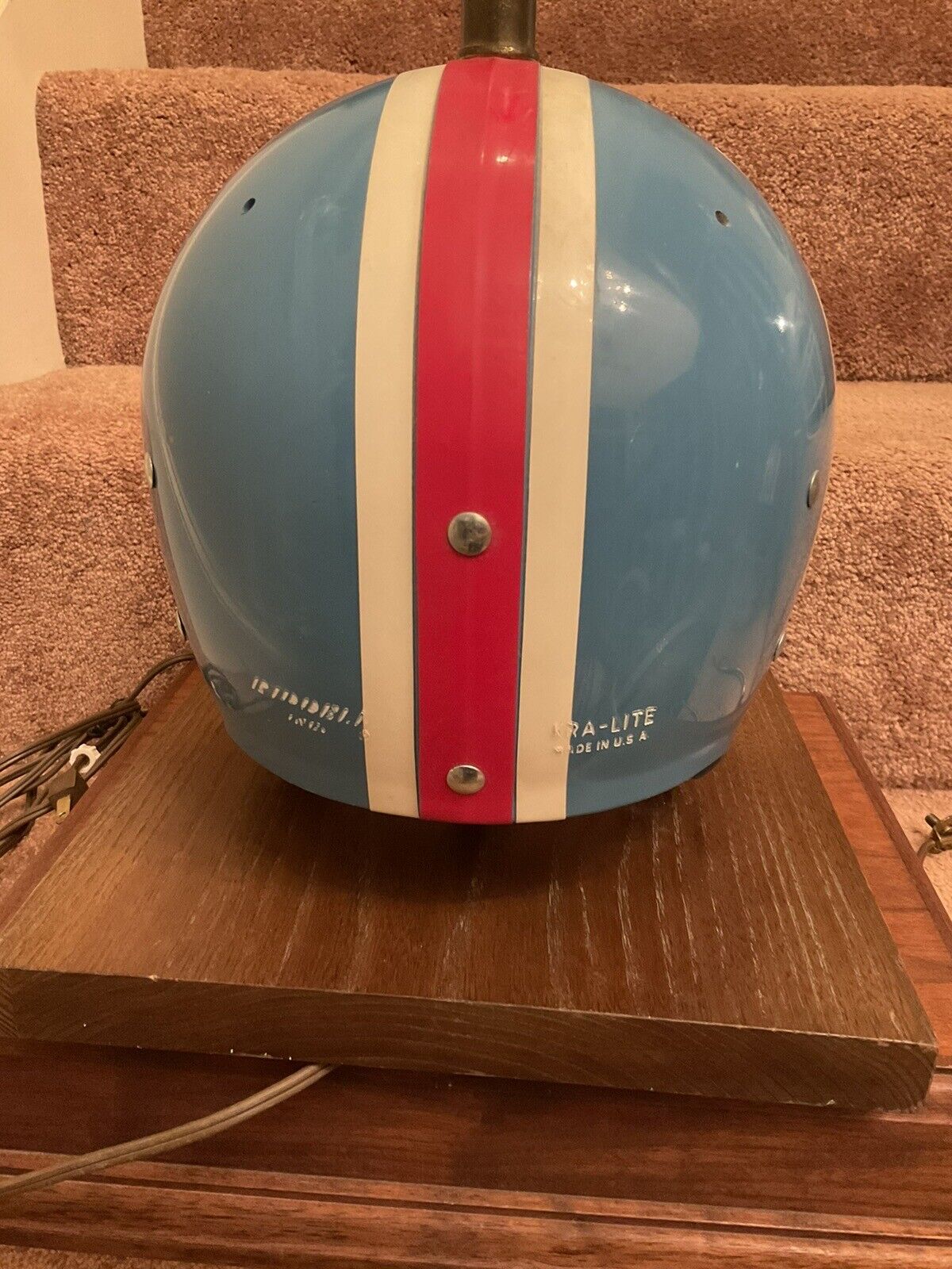 Vintage Riddell 1972 Houston Oilers Kra-Lite Old Football Helmet Lamp Rare! Sports Mem, Cards & Fan Shop:Fan Apparel & Souvenirs:Football-NFL Riddell