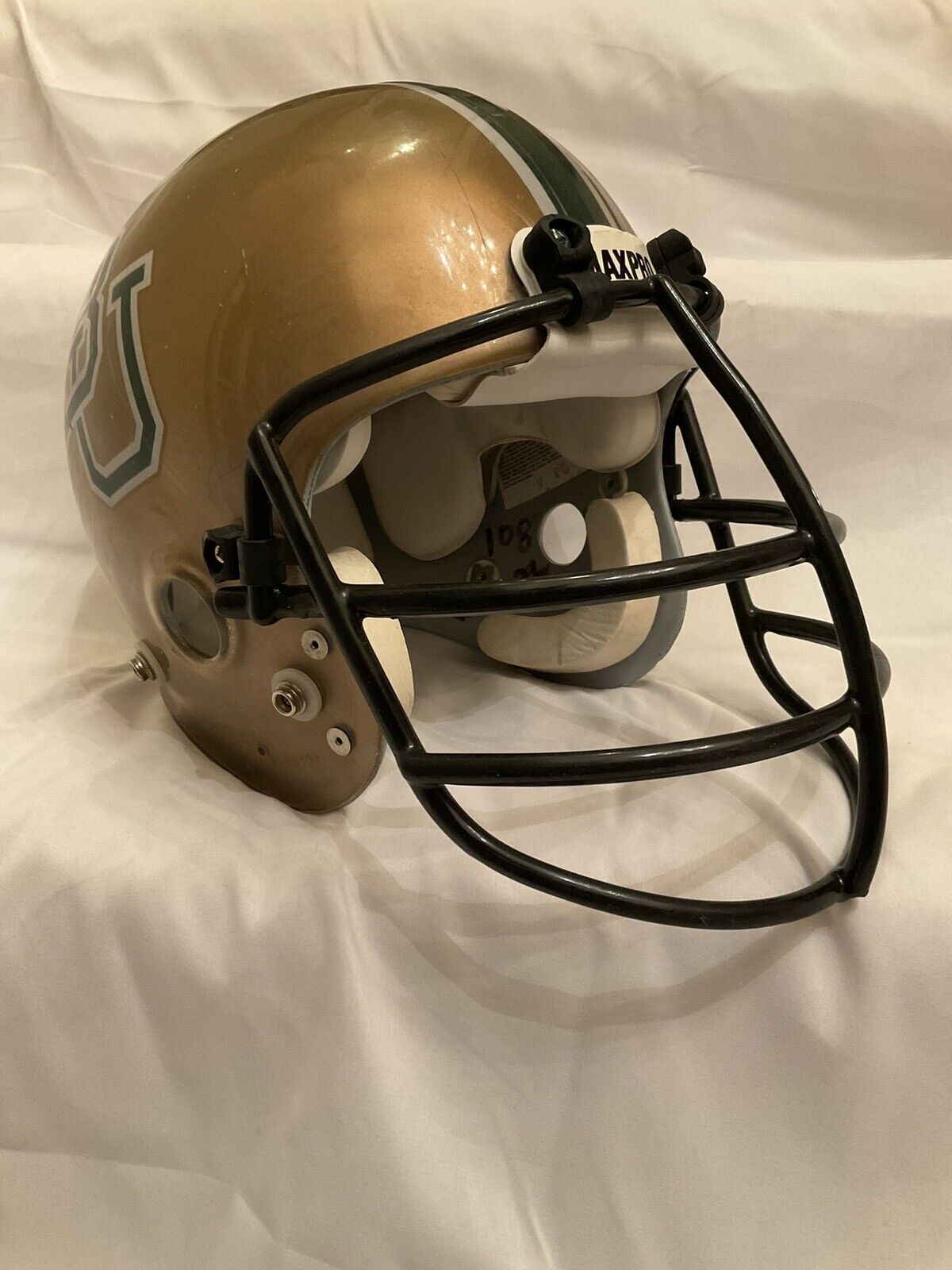 Maxpro Baylor Bears 1986 Game Used Clear Shell Football Helmet Rare Sports Mem, Cards & Fan Shop:Autographs-Original:Football-NFL:Helmets WESTBROOKSPORTSCARDS