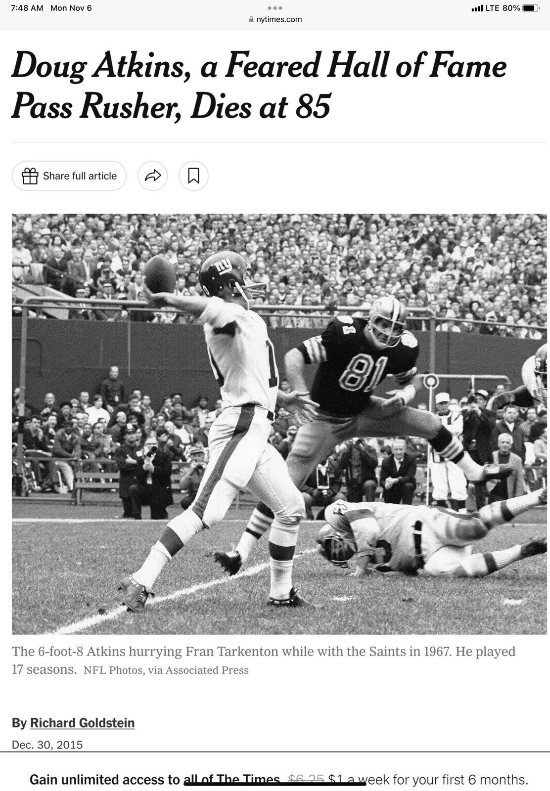 RK Vintage Style 1967 New Orleans Saints Football Helmet Doug Atkinson Sports Mem, Cards & Fan Shop:Game Used Memorabilia:Football-NFL:Helmet WESTBROOKSPORTSCARDS