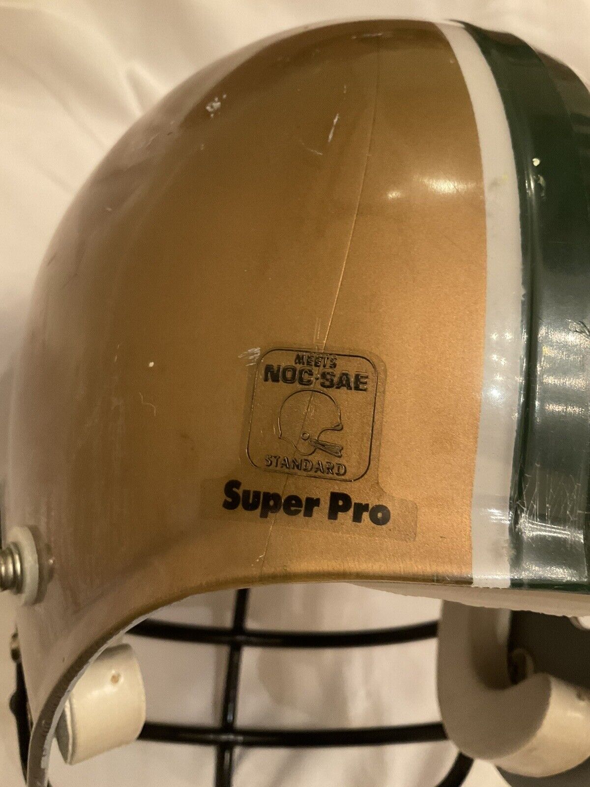 Maxpro Baylor Bears 1986 Game Used Clear Shell Football Helmet Rare Sports Mem, Cards & Fan Shop:Autographs-Original:Football-NFL:Helmets WESTBROOKSPORTSCARDS