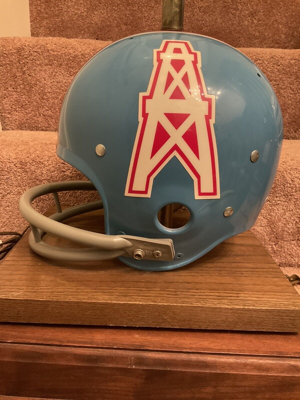 Vintage Riddell 1972 Houston Oilers Kra-Lite Old Football Helmet Lamp Rare! Sports Mem, Cards & Fan Shop:Fan Apparel & Souvenirs:Football-NFL Riddell   