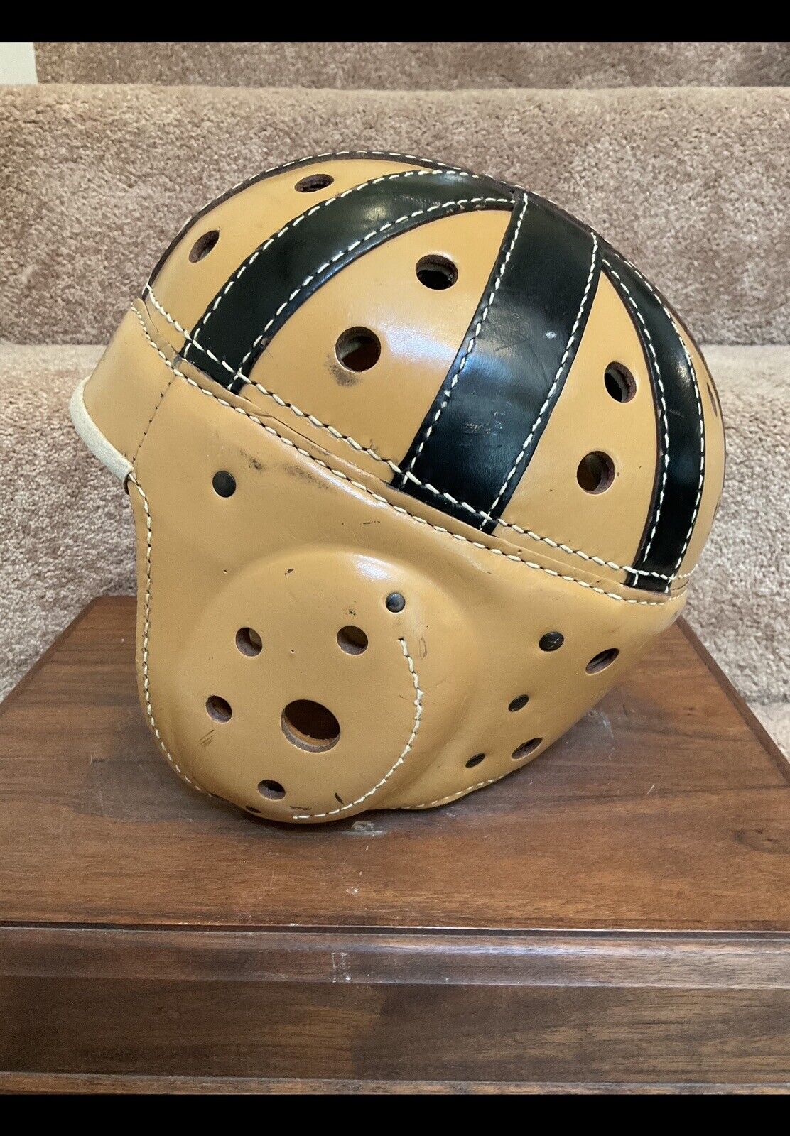 Original Rawlings Authentic F2180 Leather Suspension Football Helmet Size 7 1/8 Sports Mem, Cards & Fan Shop:Fan Apparel & Souvenirs:Football-NFL Rawlings