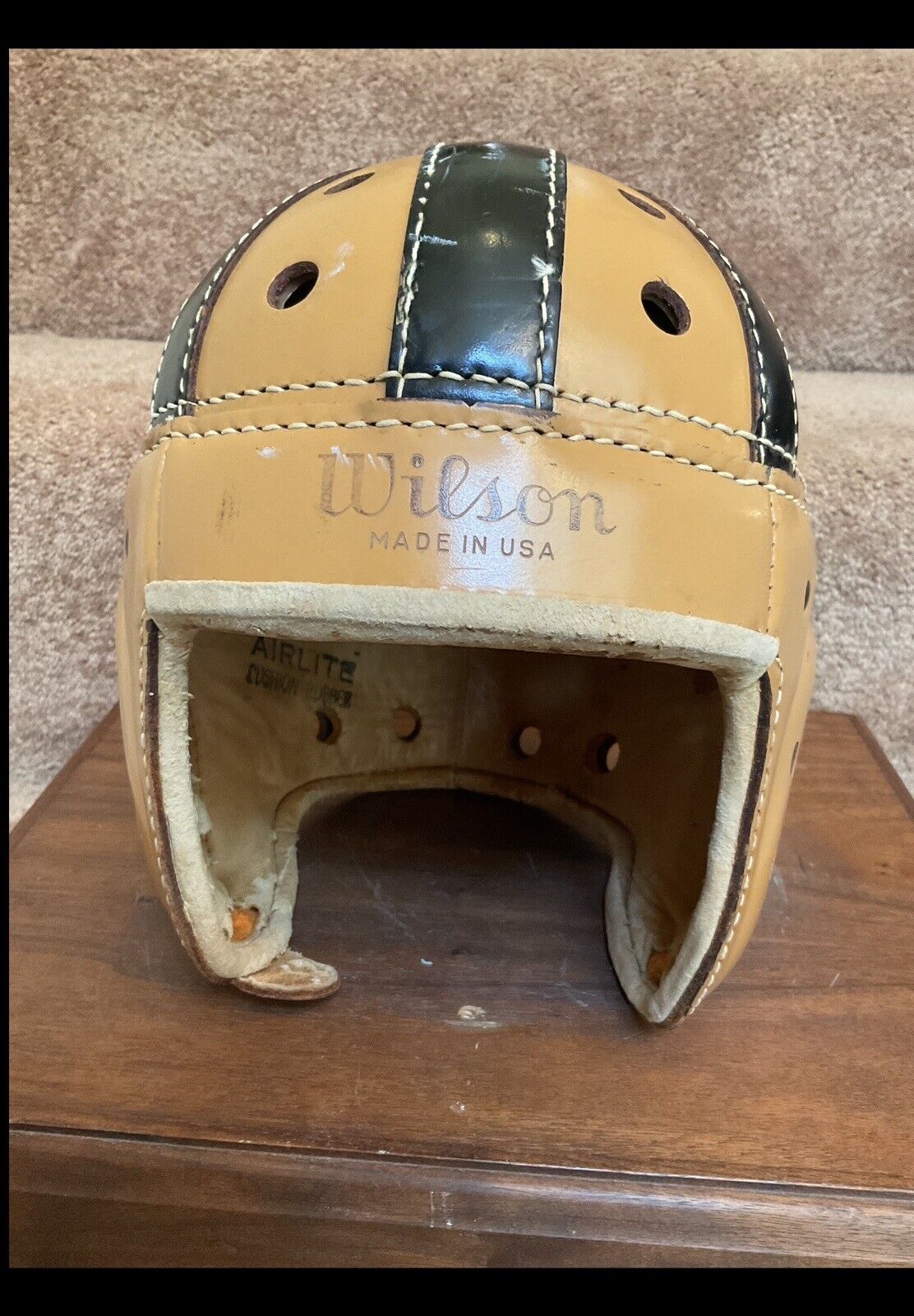 Original Rawlings Authentic F2180 Leather Suspension Football Helmet Size 7 1/8 Sports Mem, Cards & Fan Shop:Fan Apparel & Souvenirs:Football-NFL Rawlings