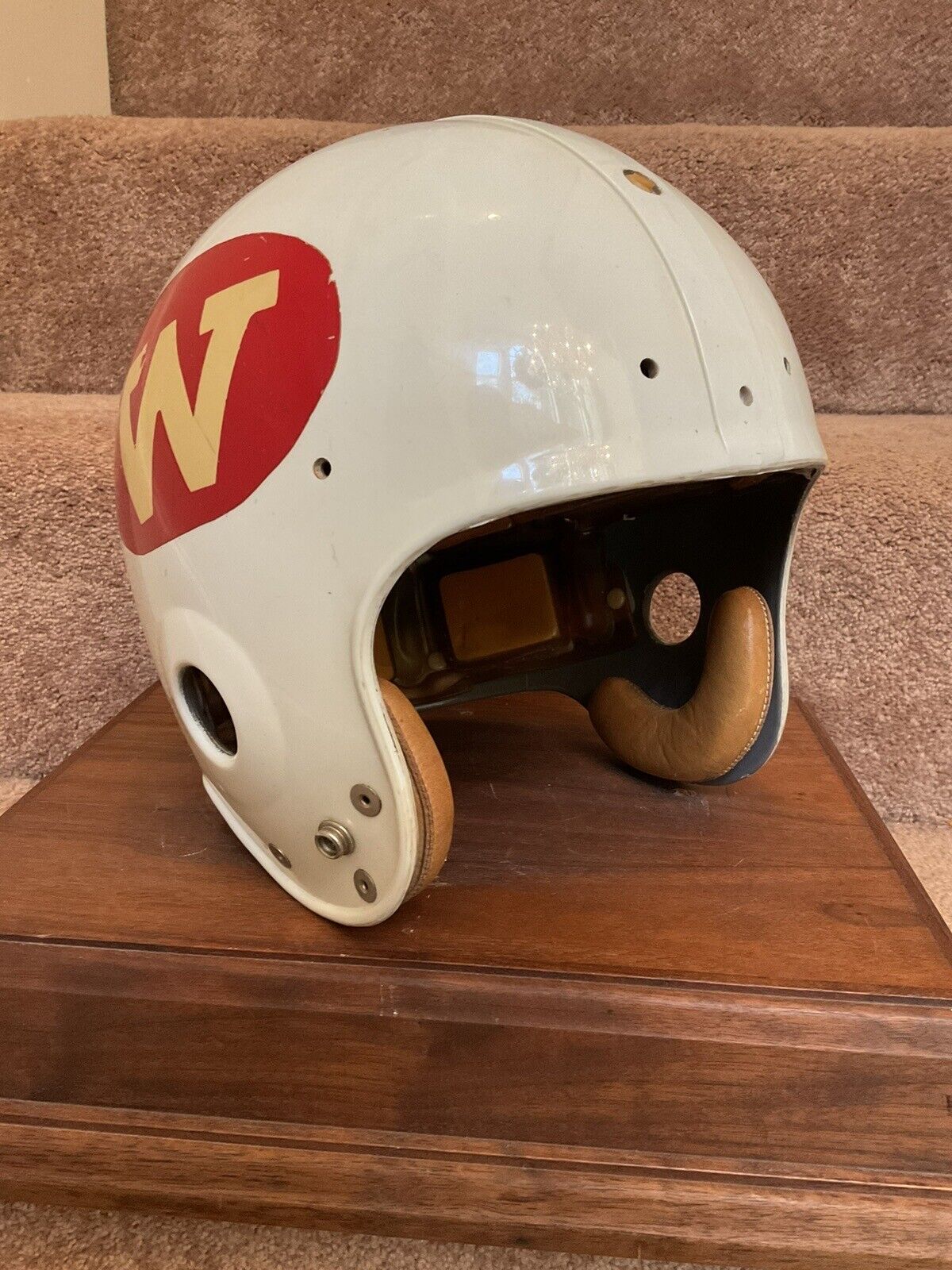 Vintage Wisconsin Badgers Game Used 1971 Riddell Micro-Fit Football Helmet Sports Mem, Cards & Fan Shop:Fan Apparel & Souvenirs:College-NCAA Riddell   