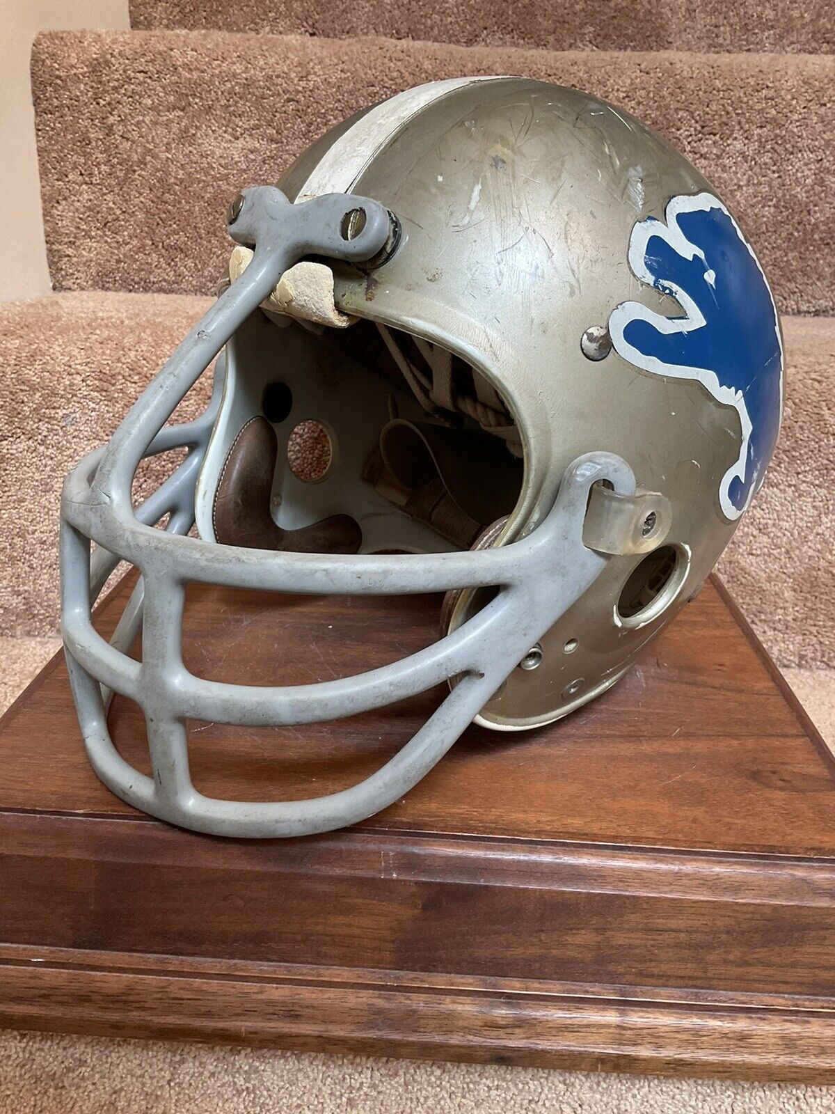 Vintage Game Used Riddell Kra-Lite-8 Suspension Football Helmet Detroit Lions Sports Mem, Cards & Fan Shop:Fan Apparel & Souvenirs:Football-NFL Riddell