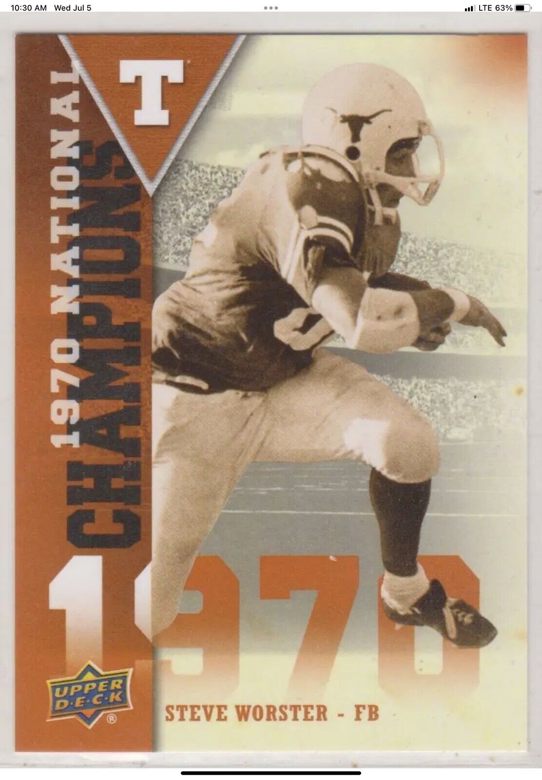 Vintage 1969 Wilson Football Helmet Custom Texas Longhorns National Championship Sports Mem, Cards & Fan Shop:Fan Apparel & Souvenirs:Football-NFL Wilson